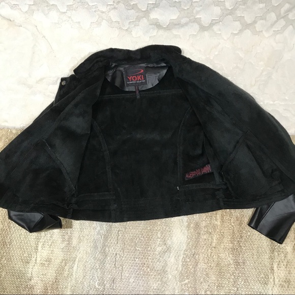 Sherpa lined Faux Leather Biker Jacket - Picture 3 of 5
